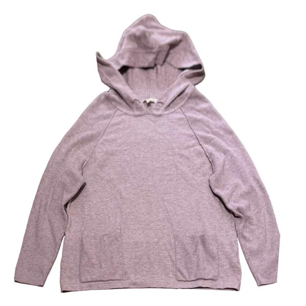 Soft Surroundings Pullover Hoodie Lavender Long Sleeve w/2 Pockets Size Large